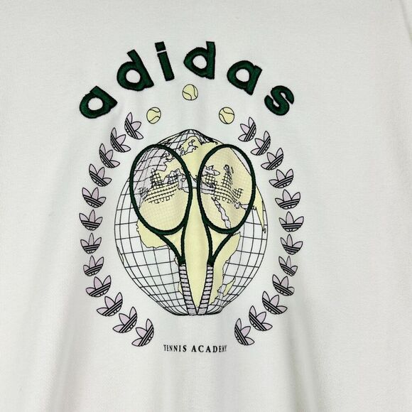 Adidas Tennis Academy Crew Sweatshirt Size Large Oversized Preppy Old Money - Picture 4 of 10